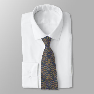 Neck Tie - Art Deco Lüfter Design Lilac/Gold Krawatte