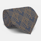 Neck Tie - Art Deco Lüfter Design Lilac/Gold Krawatte (Gerollt)