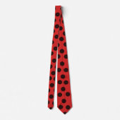Neck Tie Black Polka-Punkte mit rotem Hintergrund Krawatte (Rückseite)