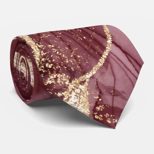 Neck Tie Burgundy Agate Krawatte (Gerollt)