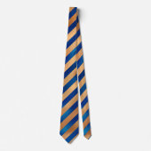 Neck Tie Gold and Royal Blue Stripes on Angle Krawatte (Vorderseite)