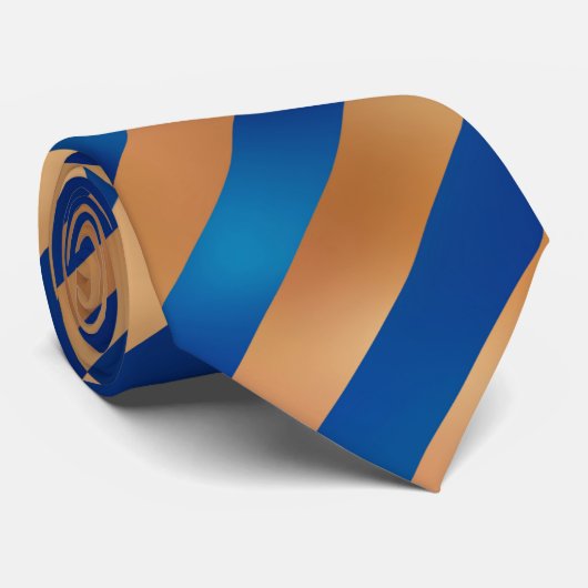 Neck Tie Gold and Royal Blue Stripes on Angle Krawatte (Gerollt)