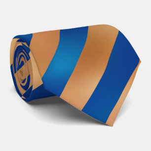 Neck Tie Gold und Royal Blue Stripes auf Angle Krawatte