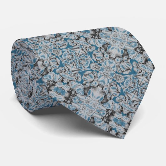 Neck Tie - Graue/blaue Nasturien Krawatte (Gerollt)