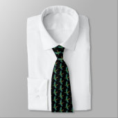 Neck Tie - Green Heron (schwarz) Krawatte (Gebunden)