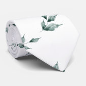 Neck Tie Groom | Grayed Jade Green Botanical Krawatte (Gerollt)