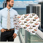 Neck Tie Krawatte<br><div class="desc">Grün Weiß und Tan Fliegen Fischen Vintage Aquarellfliegen.</div>