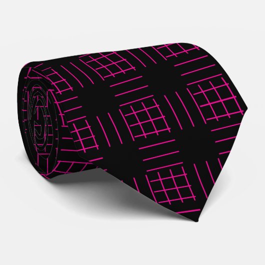 Neck Tie magenta Sticks Krawatte (Gerollt)