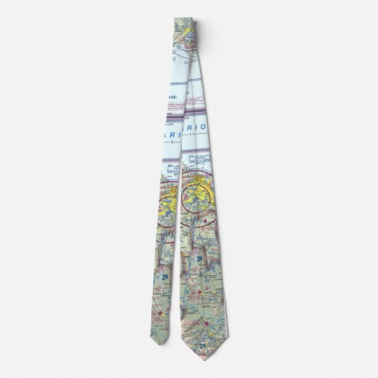 Neck Tie mit Aviation Navigation Map Krawatte (Rückseite)