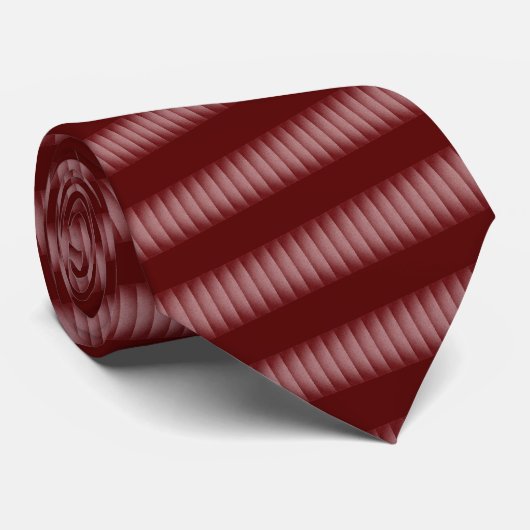 Neck Tie mit gestreifter Burgundfarbe Krawatte (Gerollt)