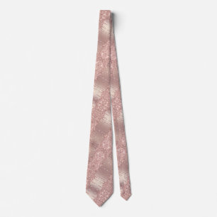 Neck Tie mit Rose Gold Blush Glitzer Tropfen Krawatte