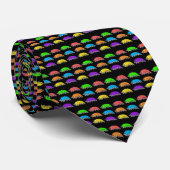 Neck Tie (schwarz) - Rainbow Pill Bugs Krawatte (Gerollt)