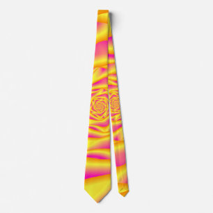 Neck Tie Spiral Rose in Gelb und Rosa Krawatte