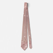Neck Tie Text Rose Gold Blush Glitzer Sparkone Krawatte (Vorderseite)
