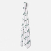 Neck Tie Trauzeuge | Grayed Jade Green Botanical Krawatte (Rückseite)
