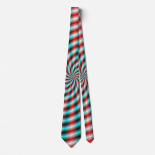 Neck Tie Turquoise und Red Spiral Rays Krawatte