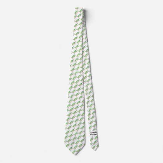 Neck Tie (weiß) - Green Chameleon Krawatte (Vorderseite)