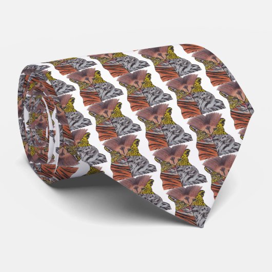 Neck Tie (weiß) - Große Katzen Krawatte (Gerollt)
