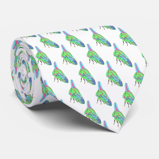 Neck Tie (weiß) - Oak Treehopper Krawatte (Gerollt)