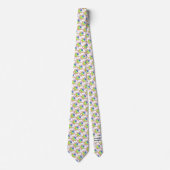 Neck Tie (weiß) - Regenbogen Octopus Krawatte (Vorderseite)