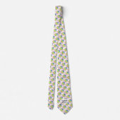 Neck Tie (weiß) - Regenbogen Octopus Krawatte (Rückseite)