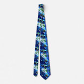 Neck Tie - Whimsical Abstrakt Owl Blue Green Krawatte (Rückseite)