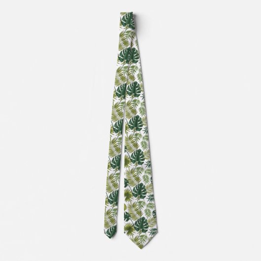 Neck tie with a tropical leaf pattern krawatte (Rückseite)