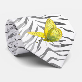 Neck Tie Yellow Butterfly und Tiger Strips Krawatte