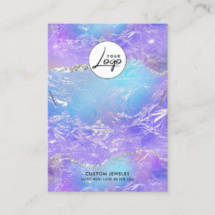 Necklace-Bracelet-Anzeige für Lila und blaue Folie Visitenkarte