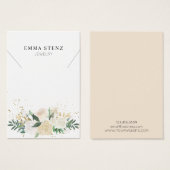 Necklace Display Card ・ Elegante Pastel Floral (Vorne & Hinten)