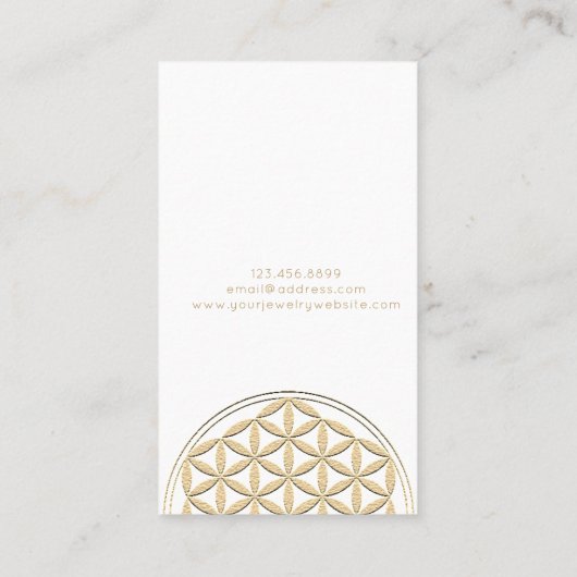 Necklace Display Card ・ Gold Blume des Lebens Visitenkarte (Rückseite)