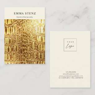 Necklace Display Card ・ Gold Leder Textur Logo Visitenkarte