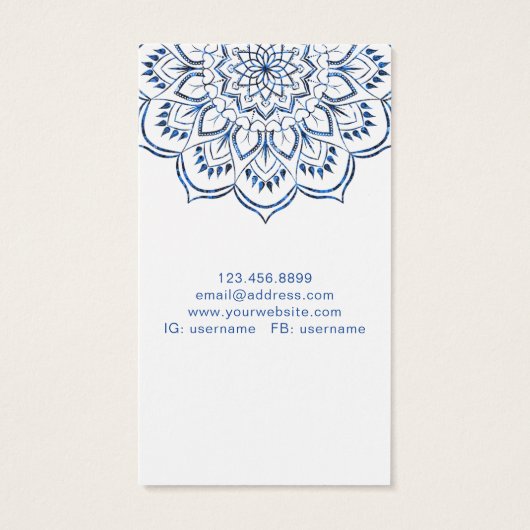 Necklace Display Card ・ Metallic Blue Mandala (Rückseite)