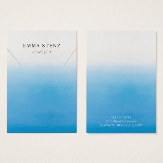Necklace Display Card ・ Pastel Blue Ombre (Vorne & Hinten)
