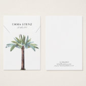 Necklace Display Card ・ Pastel Palm Tree (Vorne & Hinten)