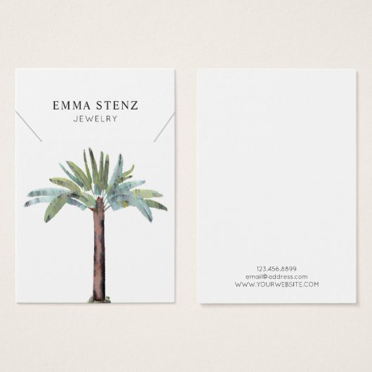 Necklace Display Card ・ Pastel Palm Tree (Vorne & Hinten)