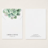 Necklace Display Card ・ Pastel Sukkulente Blume (Vorne & Hinten)