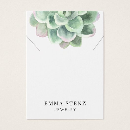 Necklace Display Card ・ Pastel Sukkulente Blume (Vorderseite)