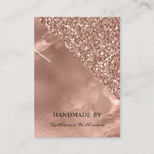 Necklace Display Card   Rose Gold und Glitzer Visitenkarte