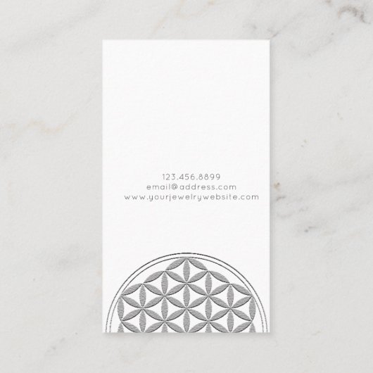 Necklace Display Card ・ Silver Blume des Lebens Visitenkarte (Rückseite)