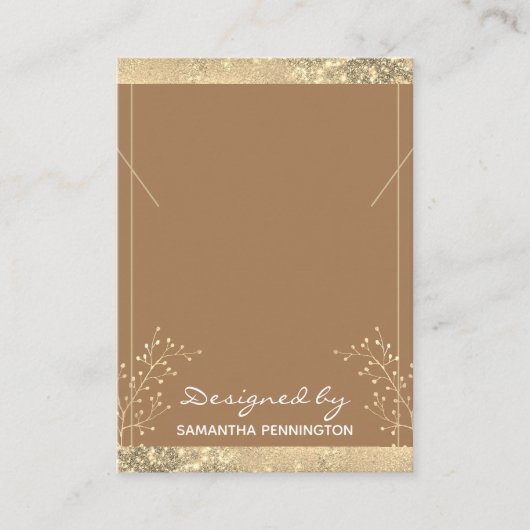 Necklace Display Gold Glitzer Floral Visitenkarte (Vorderseite)