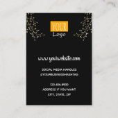 Necklace Display Gold Glitzer Floral Visitenkarte (Rückseite)