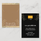 Necklace Display Gold Glitzer Floral Visitenkarte (Vorne/Hinten)