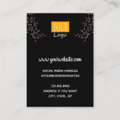 Necklace Display Rose Gold Floral Visitenkarte (Rückseite)