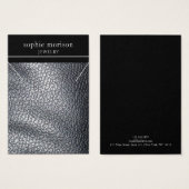 Necklace Juwelier Display Card ・ Schwarzes Leder (Vorne & Hinten)