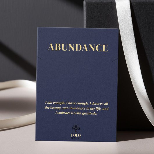 Necklace Navy Blue Juwelier Display Card