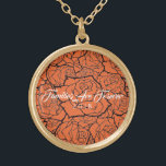 Necklace Orange & Gold Rose-Familien sind für imme Vergoldete Kette<br><div class="desc">Die in Gold gehaltene Fußnote mit einem mehrschichtigen Rose-Druck auf einer Mandarine Orange Hintergrund und Text von "Families Are Forever 2018" in extravaganter Schrift von White. Passen Sie diese Halskette mit einem speziellen Datum an oder/und wählen Sie Ihren Stil oder ändern Sie die Farben. Oder kaufen Sie wie geplant.</div>