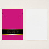 Necklace Pendant Hot Pink Gold Black Display Card (Vorne & Hinten)