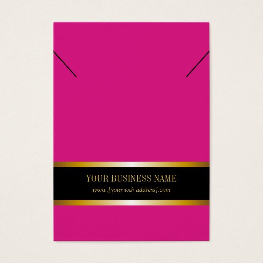 Necklace Pendant Hot Pink Gold Black Display Card (Vorderseite)