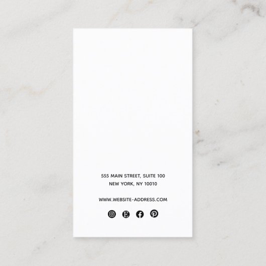 Necklace Study Earring White Leder Add Logo Busi Visitenkarte (Rückseite)